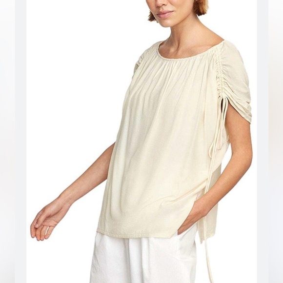 Modern Citizen Akari Semi Sheer Gathered Shoulder Blouse NWOT Cream Natural - Picture 13 of 15